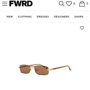 NEW Linda Farrow Y/PROJECT Neo Pronged Rectangular Tortoise Gold Sunglasses
